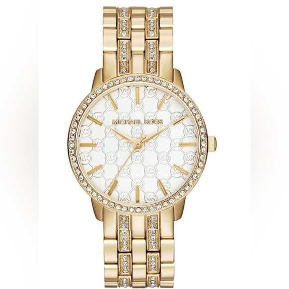 Michael Kors Women’s Quartz Gold Stainless Steel White Dial 35mm Watch MK3214 - Picture 1 of 2
